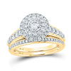 14kt Yellow Gold Round Diamond Bridal Wedding Ring Band Set 1 Cttw