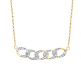 10kt Yellow Gold Womens Round Diamond Cuban Link Fashion Necklace 1/4 Cttw