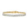10kt Yellow Gold Mens Round Diamond Link Bracelet 7-5/8 Cttw