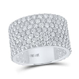 14kt White Gold Mens Round Diamond 7-Row Statement Band Ring 7-1/2 Cttw