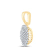 10kt Yellow Gold Womens Round Diamond Cluster Pendant 1/5 Cttw