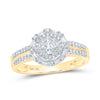 14kt Yellow Gold Womens Round Diamond Cluster Ring 3/8 Cttw