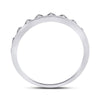 10kt White Gold Womens Round Diamond Chevron Stackable Band Ring 1/10 Cttw