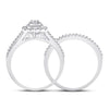 10kt White Gold Round Diamond Bridal Wedding Ring Band Set 5/8 Cttw