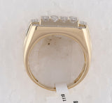 10kt Yellow Gold Mens Round Diamond Square Cluster Ring 2 Cttw