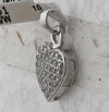 Sterling Silver Womens Round Diamond Small Heart Pendant 1/20 Cttw