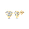 14kt Yellow Gold Baguette Diamond Gem Fashion Earrings 1/3 Cttw