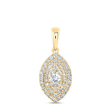 10kt Yellow Gold Womens Round Diamond Oval Pendant 1/2 Cttw