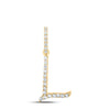 10kt Yellow Gold Womens Round Diamond L Initial Letter Pendant 1/10 Cttw