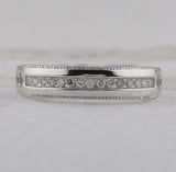 Sterling Silver Womens Round Diamond Single Row Band Ring 1/6 Cttw