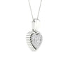 10kt White Gold Womens Round Diamond Heart Pendant 1/8 Cttw