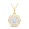 10kt Yellow Gold Womens Round Diamond Circle Pendant 1/3 Cttw