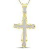 10kt Yellow Gold Mens Round Diamond Cross Charm Pendant 1/2 Cttw