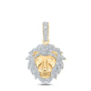 10kt Yellow Gold Mens Round Diamond Lion Face Charm Pendant 1/3 Cttw