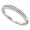 10k White Gold Womens Round Diamond Bridal Wedding Anniversary Band 1/20 Cttw