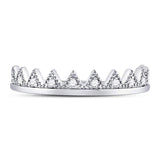 10kt White Gold Womens Round Diamond Chevron Stackable Band Ring 1/10 Cttw