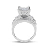 10kt White Gold Round Diamond Cluster Bridal Wedding Engagement Ring 1-1/2 Cttw