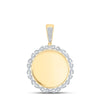 10kt Yellow Gold Mens Round Diamond Memory Circle Charm Pendant 1/2 Cttw