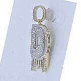 10kt Yellow Gold Mens Round Diamond D Letter Charm Pendant 3/4 Cttw