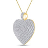 14kt Yellow Gold Womens Round Diamond Charmed Heart Pendant 2 Cttw