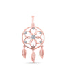 10kt Rose Gold Womens Round Diamond Dream Catcher Circle Pendant 1/20 Cttw