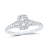 14kt White Gold Womens Princess Diamond 2-stone Ring 1/2 Cttw