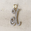 10kt Yellow Gold Womens Round Diamond X Initial Letter Pendant 1/4 Cttw