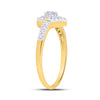 10kt Yellow Gold Womens Round Diamond Teardrop Ring 1/5 Cttw