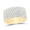 10kt Yellow Gold Mens Round Diamond 6-Row Pave Band Ring 6-1/2 Cttw