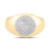 10kt Yellow Gold Mens Round Diamond Cluster Ring 1/5 Cttw