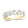 10kt Yellow Gold Womens Round Diamond QUEEN Band Ring 1/5 Cttw