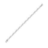 Sterling Silver Womens Round Diamond Heart Twist Link Bracelet 1/4 Cttw