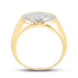 10kt Yellow Gold Mens Round Diamond Circle Ring 1/3 Cttw