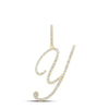 10kt Yellow Gold Womens Round Diamond Y Initial Letter Pendant 1/2 Cttw