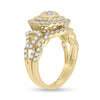 14kt Yellow Gold Round Diamond Bridal Wedding Ring Band Set 1-1/3 Cttw