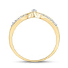 10kt Yellow Gold Womens Round Diamond Chevron Band Ring 1/8 Cttw