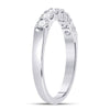 14kt White Gold Womens Round Diamond Single Row Machine-set Wedding Band 1/2 Cttw