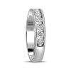 14kt White Gold Womens Round Channel-set Diamond Single Row Wedding Band 1 Cttw