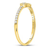 10kt Yellow Gold Womens Round Diamond Spade Stackable Band Ring 1/6 Cttw