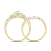 10kt Yellow Gold Round Diamond Bridal Wedding Ring Band Set 1/5 Cttw