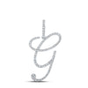 10kt White Gold Womens Round Diamond G Initial Letter Pendant 1/2 Cttw