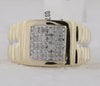 10kt Yellow Gold Mens Round Diamond Square Ring 1/4 Cttw