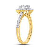 14kt Yellow Gold Womens Baguette Diamond Square Ring 1/2 Cttw