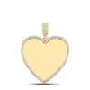 10kt Yellow Gold Mens Round Diamond Memory Heart Charm Pendant 1-1/3 Cttw