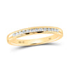 14kt Yellow Gold Womens Round Diamond Wedding Single Row Band 1/6 Cttw