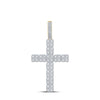 14kt Yellow Gold Mens Round Diamond Cross Charm Pendant 1-1/5 Cttw