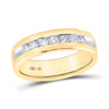 14kt Yellow Gold Mens Round Diamond Wedding Single Row Band Ring 1/2 Cttw
