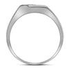 Sterling Silver Mens Round Prong-set Diamond Diagonal Double Row Band Ring 1/10 Cttw