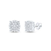 10kt White Gold Womens Round Diamond Cluster Earrings 1/2 Cttw