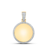 10kt Yellow Gold Mens Round Diamond Memory Circle Charm Pendant 1-1/2 Cttw